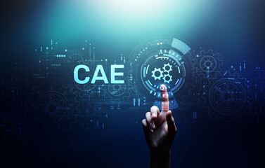 cae software system computer-aided engineering application design and modeling concept.