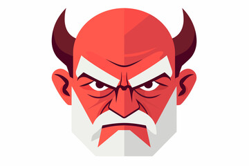 Sticker - devil old man isolated vector style