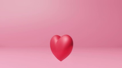Video animation looped heart rotation, valentine's day, anniversary, mother's day, marriage, invitation e-card. Social Media Heart. Motion graphic. heart beat animation. Loop 4k video. 3d animation