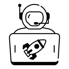 Canvas Print - Get this linear icon depicting an astronaut 