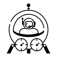 Canvas Print - Get this linear icon depicting an astronaut 