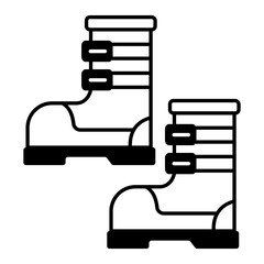 Canvas Print - Space boots modern linear icon 