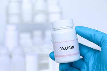 Poster - COLLAGEN in a bottle, Food supplements for health