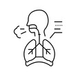 chronic cough disease symptom line icon vector. chronic cough disease symptom sign. isolated contour symbol black illustration