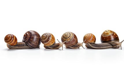 Wall Mural - Snail, snail house collection set. Generative AI, Isolated on white background