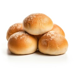 Wall Mural - Plain kaiser rolls isolated on white background