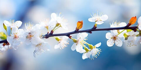 Tree branch blossom in spring banner