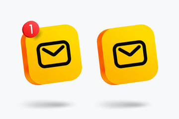 Poster - Email icons clipart isolated on white background. Vector 3d illustration 
