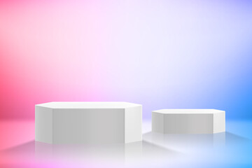 Poster - Showcase in 3d style. vector illustration for pruduct design