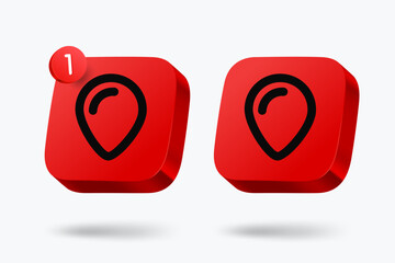 Poster - GPS pin icons clipart isolated on white background. Vector 3d illustration 