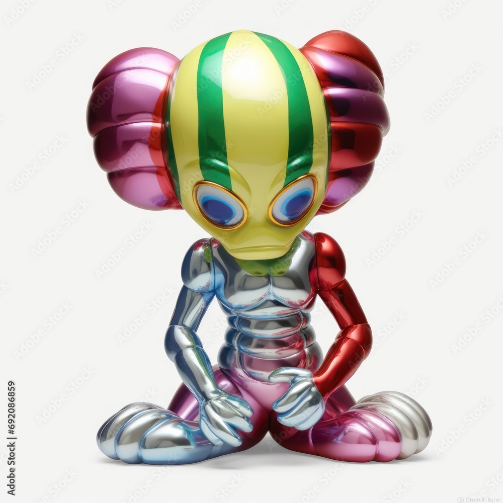 an alien sitting on the ground with its head turned to look like it is ...