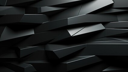 Canvas Print -  a bunch of black cubes that are stacked on top of each other in the middle of a wall of black cubes.