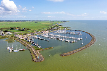 Wall Mural - Aerial from the harbor in Stavoren Friesland the Netherlands