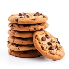 Cookies with chocolate chips isolated