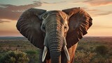 Fototapeta Dziecięca - Elephant in sun set UHD wallpaper