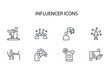 Influencer icon set.vector.Editable stroke.linear style sign for use web design,logo.Symbol illustration.
