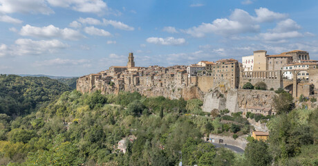 Wall Mural - cityscape from south-east, Pitigliano, Italy