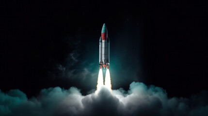 Wall Mural - image of a rocket launch