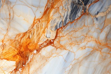 Leinwandbilder - intricate marble patterns and colors of an orange and grey marbled surface