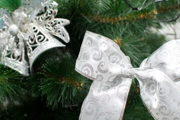 Wall Mural - Christmas tree branches with a decorations