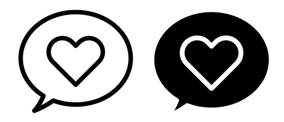 Chat bubble love icon