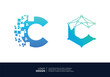 © amor - Artificial Intelligence letter C logo design.