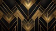 Create a modern and chic wallpaper featuring a golden geometric pattern inspired by Art Deco design,
