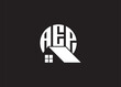Real Estate Letter AEP Monogram Vector Logo.Home Or Building Shape AEP Logo