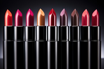 Colorful lipstick on dark background