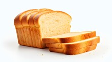 Sliced Bread Isolated On White Background,with Clipping Path.