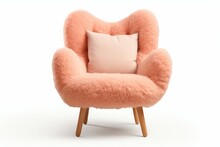 Peach Fuzz Sofa On White Background