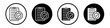 legal protection icon set. protect policy vector symbol in black filled and outlined style.