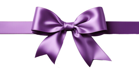 Wall Mural - purple ribbon and bow isolated against transparent background