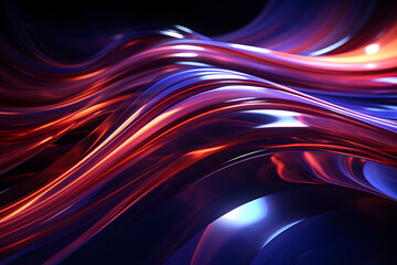 Wall Mural - abstract futuristic glowing waves background