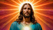 Divine Illumination: Spiritual Portrait of Jesus Christ in Radiant Light