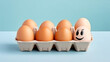 lustig bemalte Ostereier im Eierkarton - süße Ostergrüße