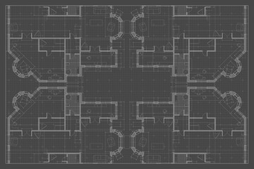 Wall Mural - Architectural background. Building construct plan. Interior design sketch draw. Home floor architect pattern. Office reconstruction project. Abstract technology illustration. Vector blueprint.