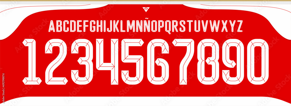 font vector team 2015 - 2016 kit sport style font. arsenal football style font gothic. premier league. sports style letters and numbers for soccer team
