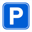 Parking traffic sign on white background. Parking symbol and parking sign. 