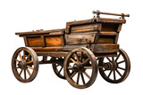 Fototapeta  - old wooden cart isolated on transparent background ,vintage wagon png ,generative ai