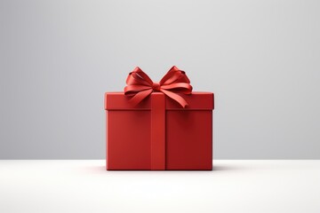 Wall Mural - A red gift box with a red bow. Perfect for birthdays, holidays, or special occasions