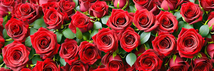 Wall Mural - Red roses background. Valentines Day, love and wedding concept.