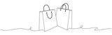 Fototapeta  - beautiful shopping paper bag line art illustration