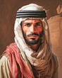 Portrait of serious Arab man.