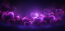 Love Purple Heart Wallpaper, Valentine's Day Concept