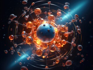 Atom Structure 3D Rendering Electron Orbitals