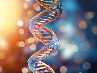 Poster - 3D depiction of a DNA molecule set against a captivating background