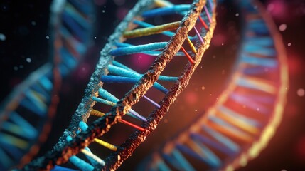 Poster - DNA molecule backdrop, intricate double helix structure backdrop