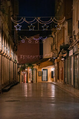 Wall Mural - view of corfu town in Greece, which was decorated for Christmas