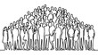 © artisttop - Group of people continuous one line vector drawing. Audience silhouette hand drawn characters.
